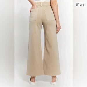 Spring wide leg jeans peachy tan designer Oat New York stretch denim 31